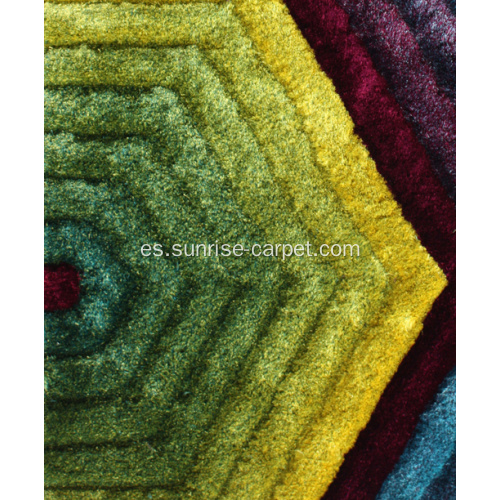 alfombra lanuda del poliester popular de diseño 3D